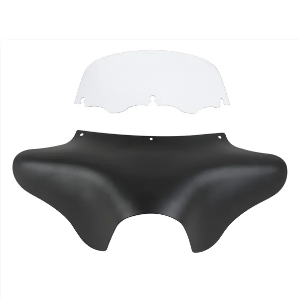할리데이비슨 할리를위한 오토바이 바깥 쪽 Batwing Fairing Windshield 일렉트라 스트리트 글라이드 울트, 03 Matte Black - Clear