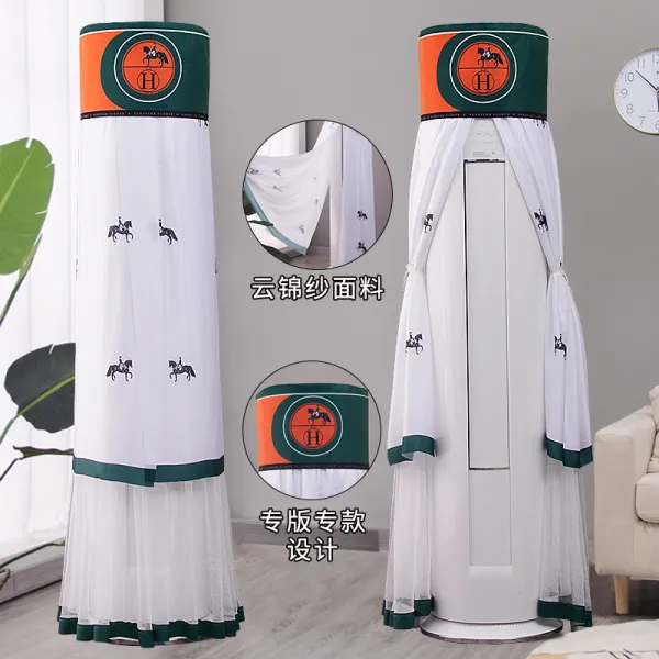 에어컨커버 에어컨 먼지커버 스탠드에어컨 원형 거실 GREE Haier Midea AUX스탠드형 덮개천 예술, C02-Midea천행/지행/어행/기뻐한/운행/준행/혜행/밝은 행실/레이싱