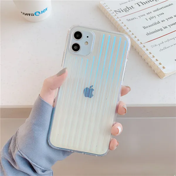 아이폰케이스 오선의 같은스타일 그라데이션 IPHONE12MINI 핸드폰케이스 11 PROMAX 적용 4593299563, 순수하고 투철저하다 화이트 투명 케리