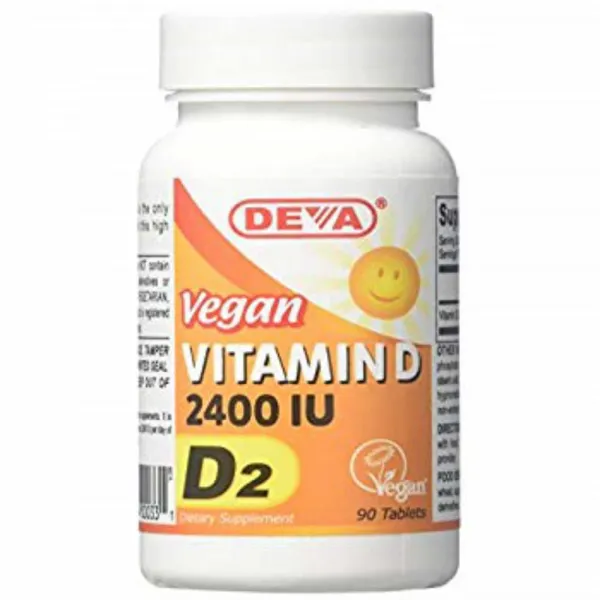 [구매대행] Deva Nutrition Vegan D2 Vitamin D 2400 IU 90 Tablets (Pack of 2), 90개입, 2개