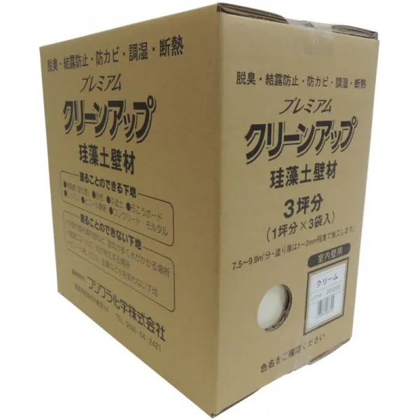 후지와라 화학 수계 끝막음 칠 자재 프리미엄 클린 업 규조 흙벽재 3평짜리 크림 9kg