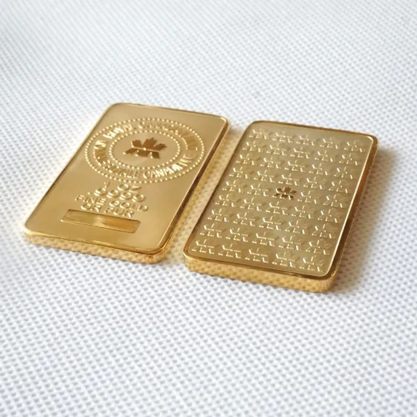 타이타닉 피해자의 기억에 타이타닉의 3PCS 미국 캐나다 동전 비극 1OZ Gold Layered .999 도금 덩어리 막대, [02] with magnetic
