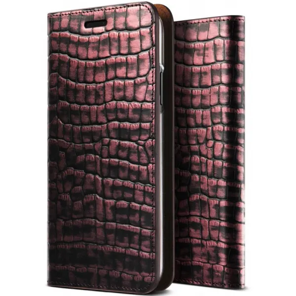 Iphone Xs Iphone X 케이스 수첩 형 가죽 벨트없이 자석없이 악어 무늬 핸드 메이드 고급 수첩 커버 Vrs 1