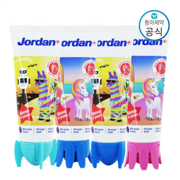조르단 어린이치약 스텝2단계 랜덤 발송, 75g, 4개