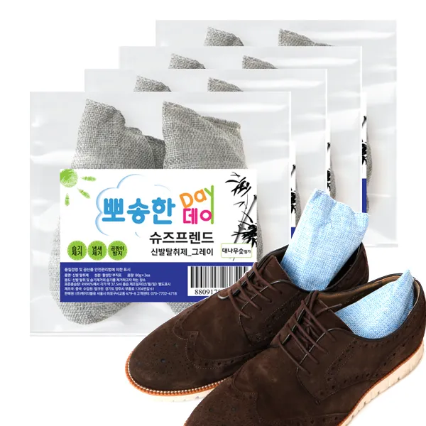 뽀송한데이 대나무숯 신발제습제 그레이 2p, 80g, 16개입