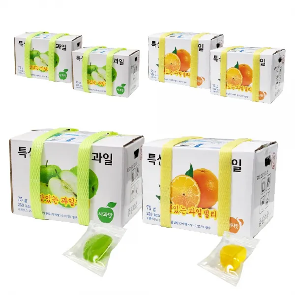 플랜비 특산 맛있는 과일 젤리 사과맛 75g 3개 + 오렌지맛, 1세트