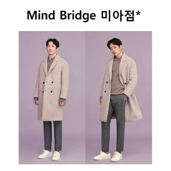  현대백화점 마인드브릿지 Mtca7108 수입 울혼방스폰지본딩트윌세미오버더블코트