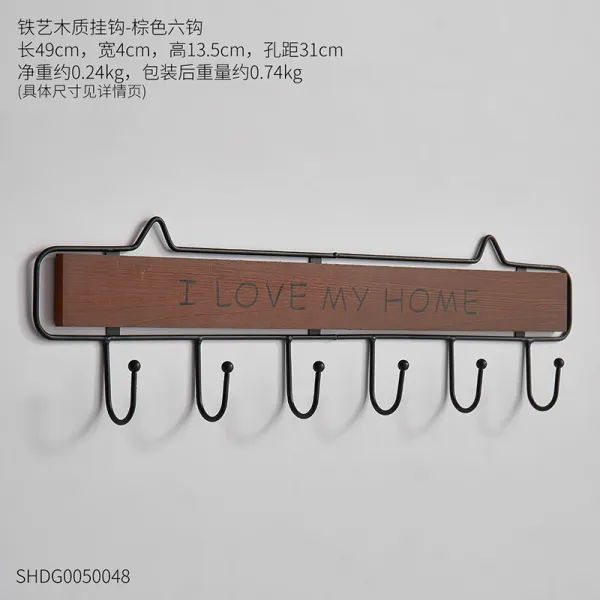어반30 북유럽 벽 고정 옷걸이 행거 입주 후 신발장 열쇠 수납 선반걸이 탈 철예목색 육갈고리 강력한 훅2 무흔 걸이 2 