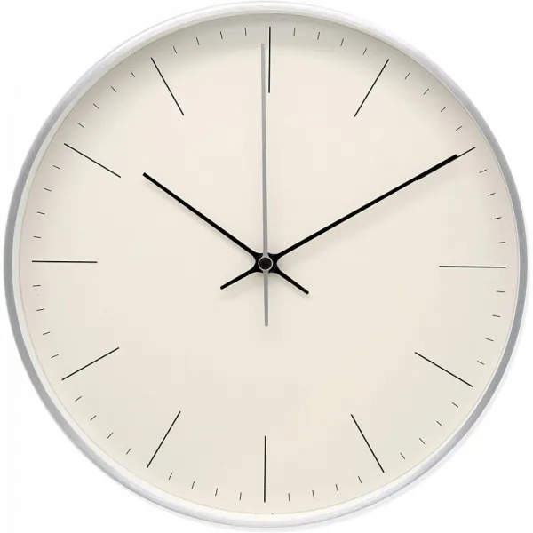 Comodo Casa Wall Clock 금 屬銀 벽시계 비 전파 25 cm 연속 초침 T250-SLL φ250mm, 단일상품