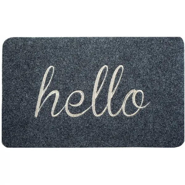 BIGA Hello Front Welcome Entrance Door Mats for Indoor Outdoor Entry 차고 파티오 교통량이 많은 지역 신발 러그 : 정원, 단일옵션
