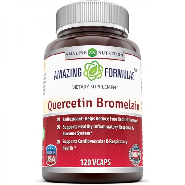 Bromelain 165 Mg 120 Vcaps를 가진 굉장한 영양 Quercetin 800 Mg : 굉장한 건강 이득을 제공하는 유력 1