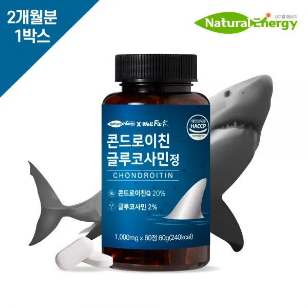 웰핏 콘드로이친 글루코사민정 1000mg, 2개월분(60캡슐)