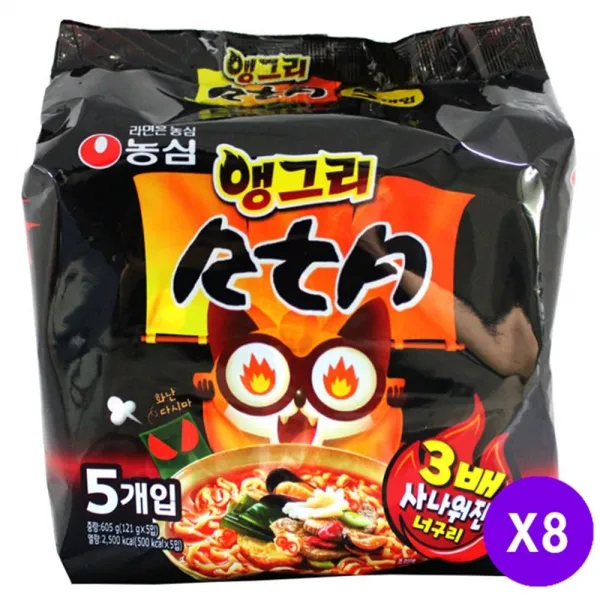 농심 너구리 앵그리RTA 5입*8봉, 40개입