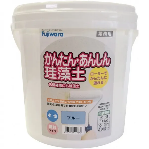 후지와라 화학 인테리어 조습성 끝막음 칠 자재다 안심 규조토 블루 10kg
