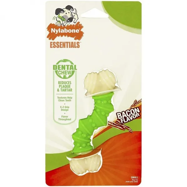 미국직구 Nylabone Daily Dental Dog Chew 곡선 디자인 깨끗한 치아를위한 치아 능선 베이컨 맛 (SMALL), 상세참조, 상세참조