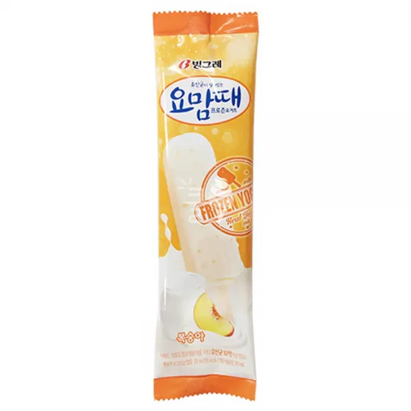 빙그레 요맘때 복숭아바 1박스 40개입 막대아이스크림 홈아이스크림 아이스크림 펜슬아이스크림 바아이스크림 파우치아이스크림 인기아이스크림 도매 1