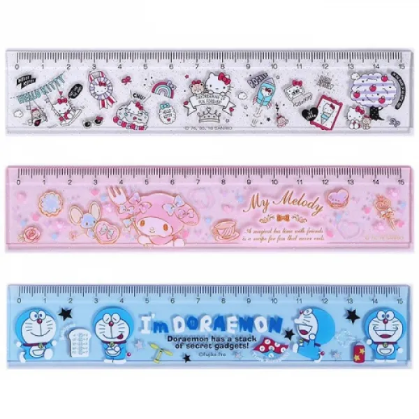  바보사랑 헬로키티/마이멜로디/도라에몽 15cm 자 헬로키티드림