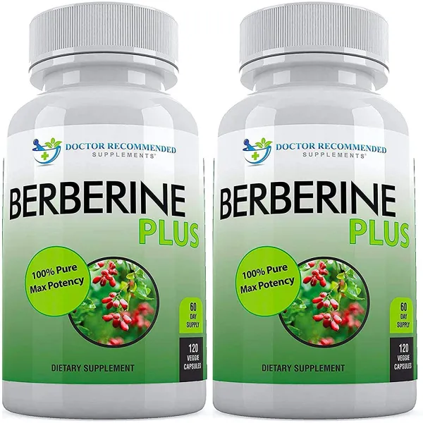 건강한 면역체계 건강증진 천연 베르베린 플러스 로얄젤리 포도당 대사지원 Berberine 1200mg 심혈관 심장 및 위장 혈당과 콜레스테롤 조절 120정 x 2병, 1 세트