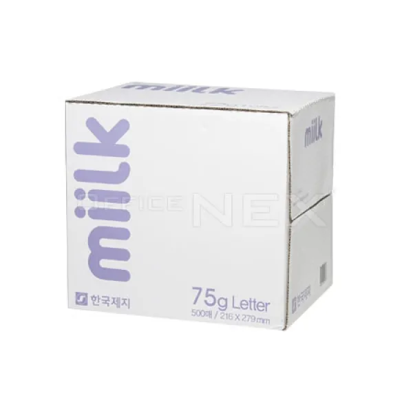 한국제지 밀크 복사용지레터 75g_500매x5권 단품
