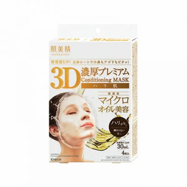 피부 미정 3D농고 프리미엄 마스크 하리 피부 4장 넣는다(미용제 30mL/1장)크라시에(Kracie), 1