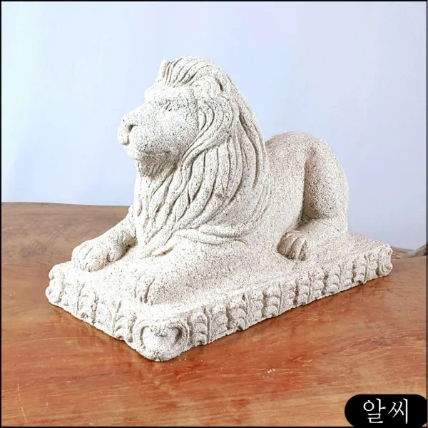 사자 돌조각상 28cm 석상 신수 인테리어소품 용모양조각상 dhek