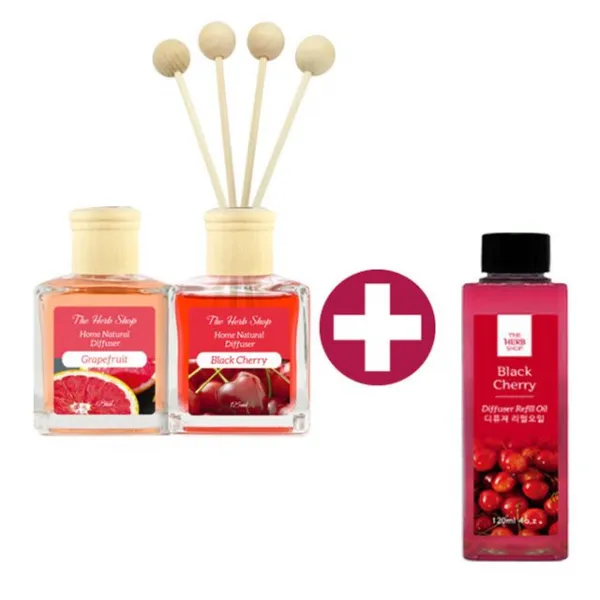 홈내추럴 디퓨져 125ml 12종 리필120ml 증정, 나라군장 라벤더코튼