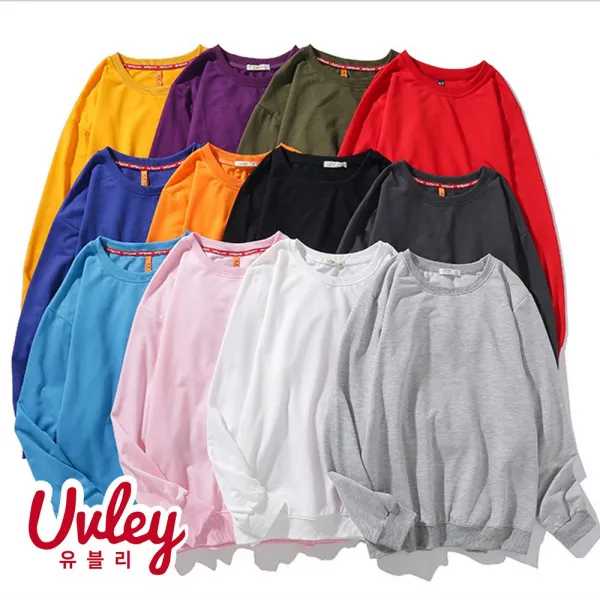 유블리 남성 기본 맨투맨 ~4xl 빅사이즈 루즈핏 가을 겨울 티셔츠 오버핏