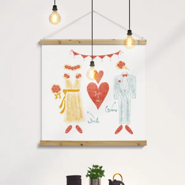  바보사랑 우드스크롤_90cmx90cm 새신부새신랑 4타입