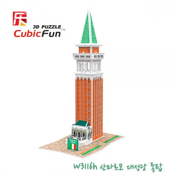 큐빅펀 (3D입체퍼즐) 월드 스타일 이태리풍 산마르코 대성당 종탑 (W3116H), 본품