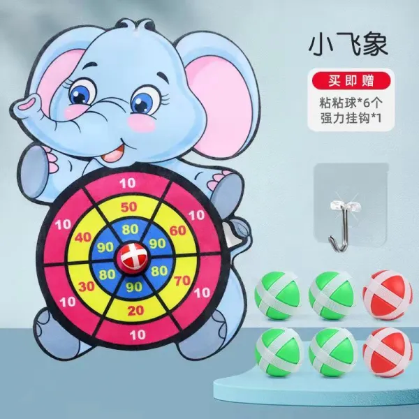 다트 보드 세트 Pinjian 플라잉 스캘렛 다트 디스크 세트 홈 프로 레이스 장난감 어린이 안전 다트 다트, 어린이 퍼즐 (작은 비행 코끼리) 후크 + 6 공을 보