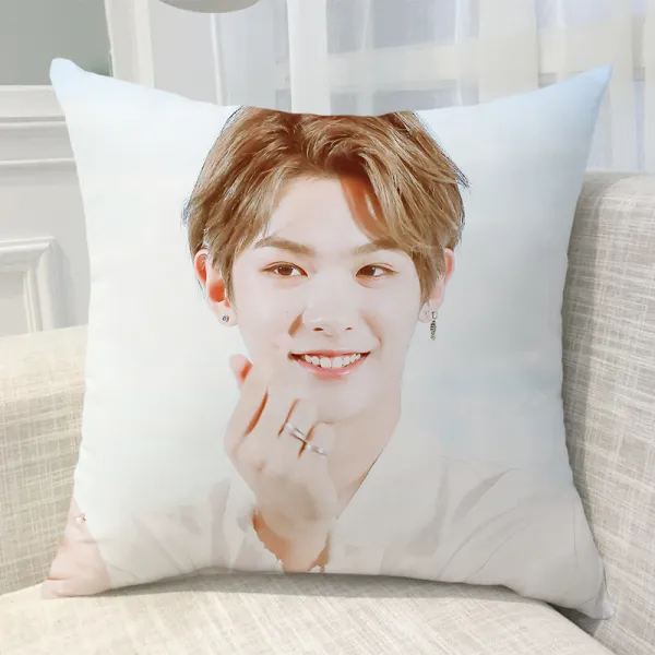 돌 연습생 저스틴 황명호 포옹 베개 주변 같은 소파 쿠션 자 사진 맞춤 생일 선물, 기본 45x45cm컴포트 패브릭