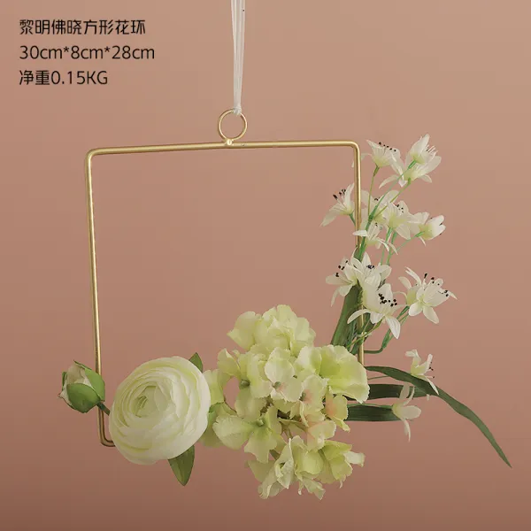 가랜드 아이디어 북유럽스타일의 벽면 인테리어 화환 벽장식용 ins가구 방 식당 점포 벽 걸이식, T09-동틀무렵 불효 사각형 화환