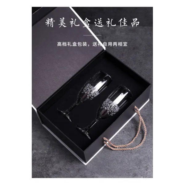 변색잔 벚꽃 샴페인잔 유리 술잔 온도변색 와인잔 홈카페, 냉감변색샴페인잔맞불ml