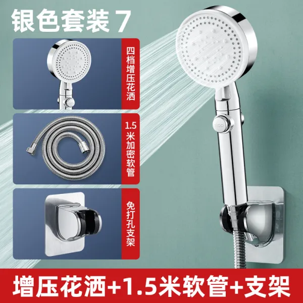꼬미꼬미 노즐 샤워 크게 나타나다 워싱 목욕함 가압력 연봉 스크런치 헤어슈슈 햇볕에 받침대 테프론호스 실버 스타일 샤워기 _1. 5메터 관