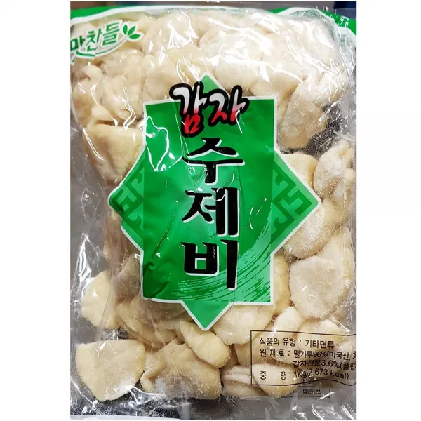 백미 감자 수제비 1kg 즉석 간식 분식 재료 식품 거기가 1