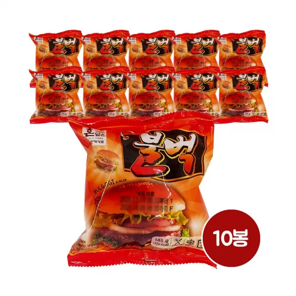 한맥 불고기버거불벅 145g 10봉 편의점햄버거 매점빵식사, 145g x 10봉
