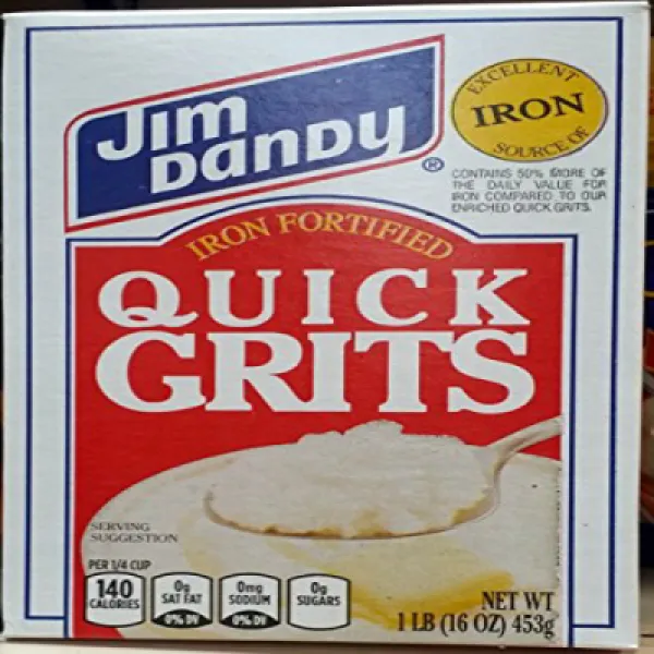 Jim Dandy Iron Fortified Quick Grits 16 oz (Pack of 2) Jim Dandy 아이언 요새화 된 빠른 그립 453.6g (2 팩), 1