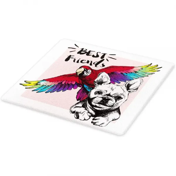 Ambesonne 친한 친구 구문 세로 디자인 장식 강화 유리의 및 이사회에게 서비스를 제공 대형 크기 블랙 핑 상세페이지참조