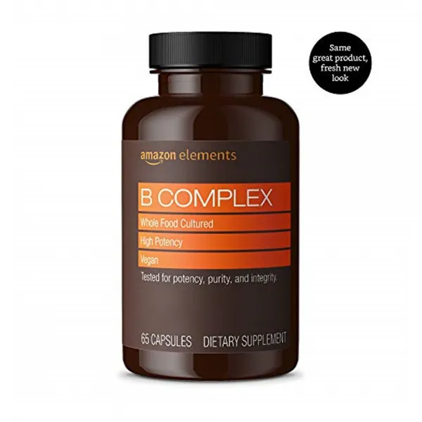Amazon Elements 비타민 B Complex 비건 캡슐 65개입, 1팩