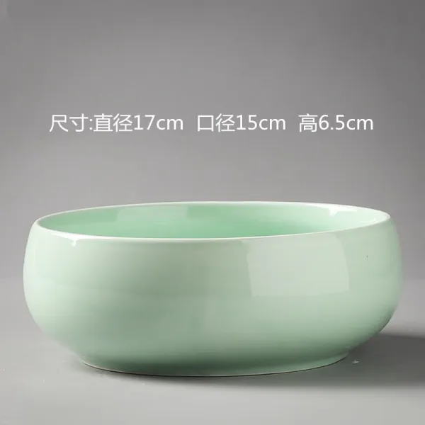 동전초 화분 수선화 수련사발 연무 구멍 도자기 홈 라지 다육 수배 용기, 청수꽃구경 15cm 빅