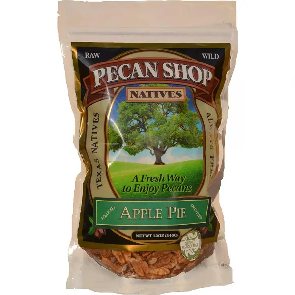 PecanShop.com 기본 피칸 반감 애플 파이 담그고 건조 12oz 스탠드 업 팩 포함, 선택, 상세설명참조