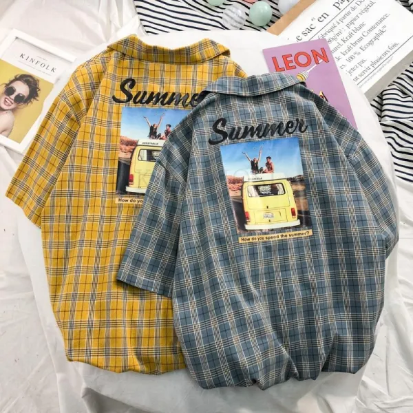 Kirahosi 여름 남자 트렌드 2019년 반팔 셔츠 홍콩스타일 82호 Ap6nhb6