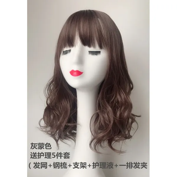 마켓플러스 인싸템 여성 헤어 롤 웨이브 에어 여자단발머리옷 중장발 물방울누늬 대방비 참되다 두피 1 어둑어둑함 _5