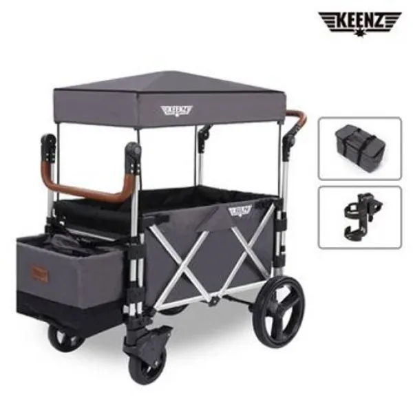 킨즈웨건 킨즈웨건2 접이식 유아웨건 쌍둥이유모차 쿨러백+컵홀더 블랙+쿨러백+컵홀더