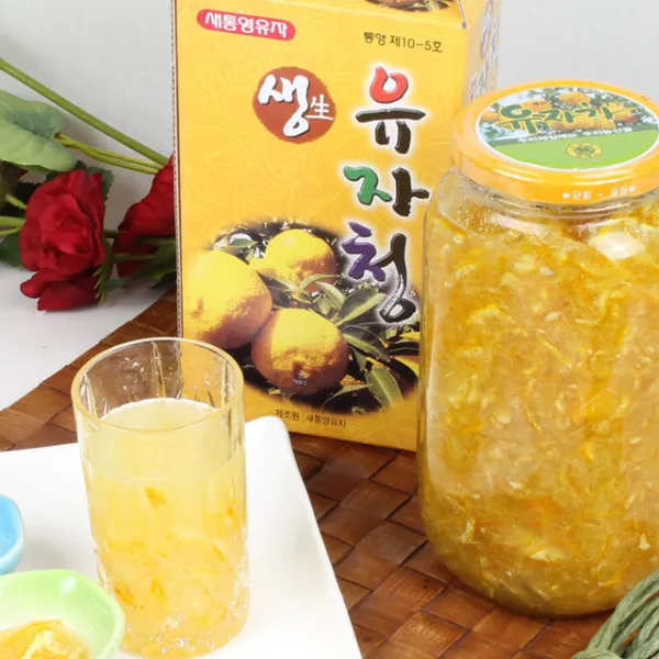 [이베따] 생유자 과육가득 거제 유자청 유자차 과일청, 2kg, 1병