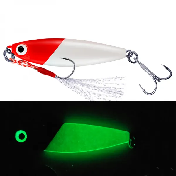 폭발이 퍅함 강기슭 숏 철판 원투 담수 낚다 농어 미노우 신기, 야광 레드 헤드 화이트 몸 63CM2