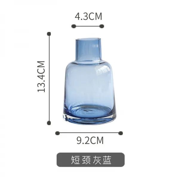 km22 꽃병 꽃장식화병 젠화병 생화화병 빈화병 롱화병 심플 라지 투명 유리 물배 부귀죽 환적 대나무 백합 꽃꽂이 드라이, 짧은 목 시퍼렇다