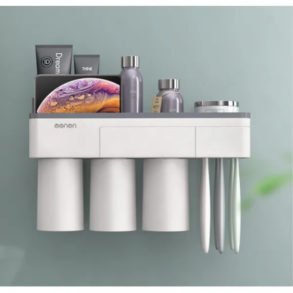 편한 탈부착 마그네틱컵 욕실 수납선반 면도기꽂이, 1개, 2구 수납거치대