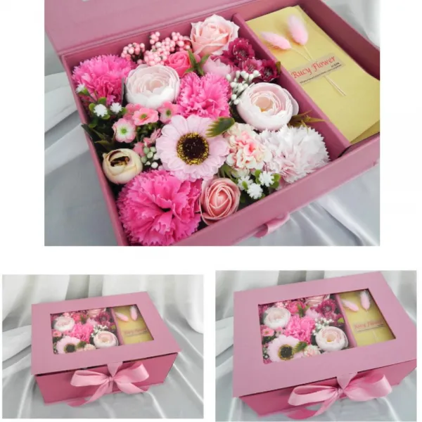 환갑 칠순 생신 기념일 용돈 꽃다발 비누꽃 부모님 핑크
