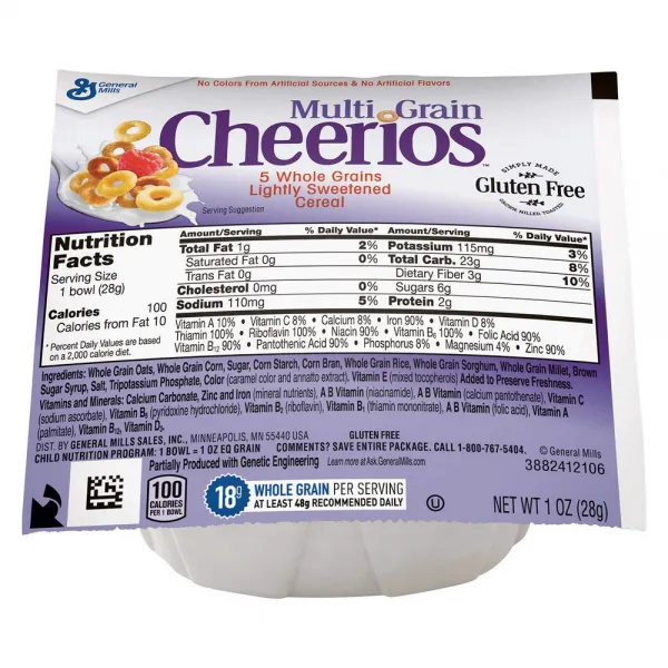 [미국직구]General Mills Cereal 멀티 그레인 치 리오스 글루텐 Bowlpak 곡물 96Count, 선택, 상세설명참조